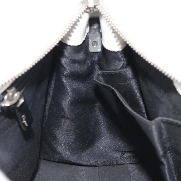 Salvatore Ferragamo Gancini Hand Bag Leather White Silver Auth 118441 - Picture 13 of 16